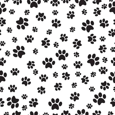 Dog Paw Seamlesscat Paw Dog Paw Kitten Vector Seamless Pattern