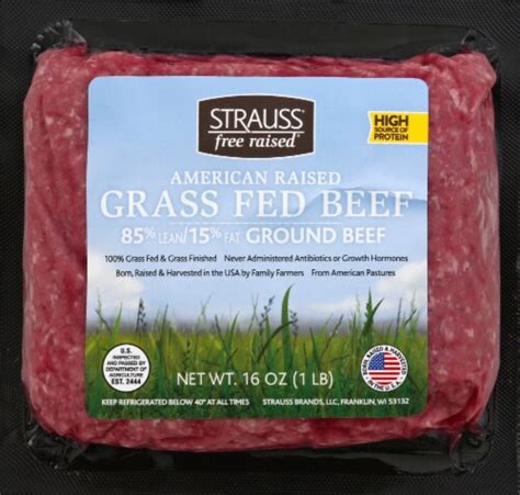 Strauss Grass Fed 85 Lean Ground Beef 1 Lb Food 4 Less