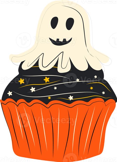 Cute Halloween Cupcake With A Witch S Hat Cartoon Characters In Hand