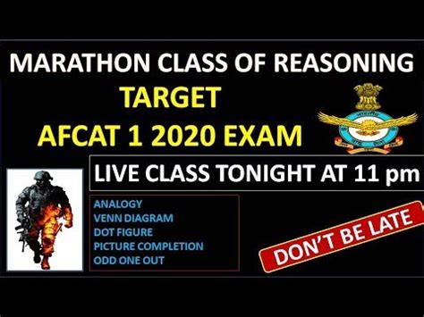 Marathon Live Class Of Reasoning For Afcat Exam Afcat