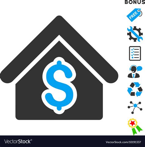 House Rent Flat Icon With Bonus Royalty Free Vector Image