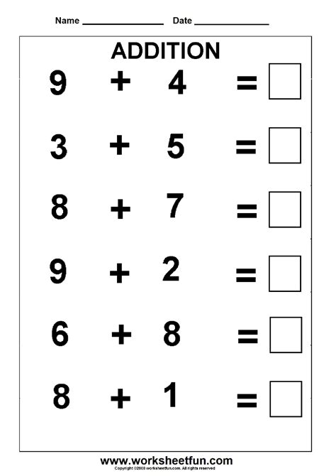 Addition Within 20 Addition Sums To 20 Five Worksheets Free