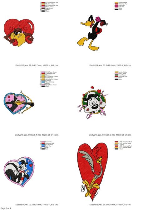 Looney Tunes Love Embroidery Files Designs Inch Hoop Etsy