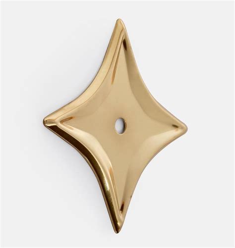 Star Cabinet Aged Brass Knob Backplate