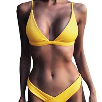 Amazon Triangle Brazilian Thong Bikini Set Leyorie Women Sexy