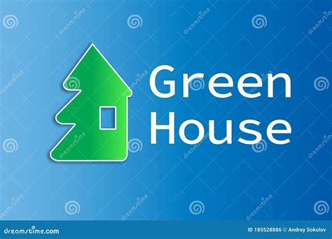 Eco Friendly House Logo On A Blue Background Simple Vector