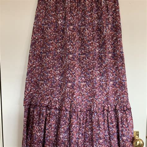 MORRISON FLORAL COTTON SIDE ZIP TIER SKIRT *instant... - Depop