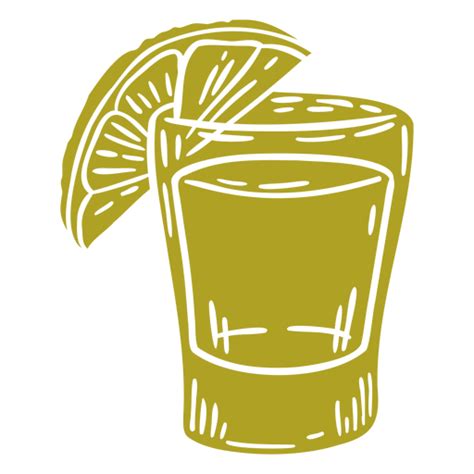 Drawing Of A Shot Glass With A Slice Of Lemon Png And Svg Design For T Shirts