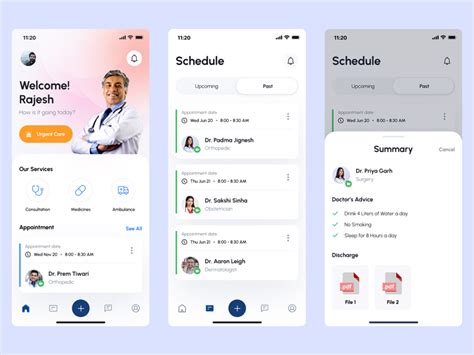 Medical Appointment App UI Freebie Supply