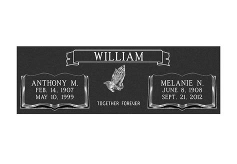 MF01 Flat Double Grave Marker Headstone 36"x12"x4" P1SWN