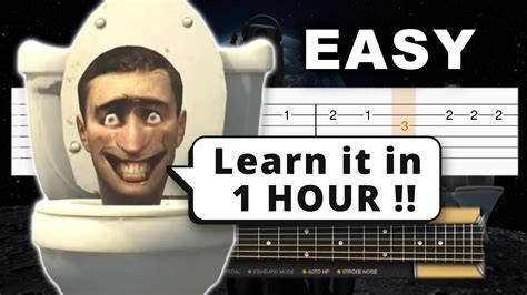 Skibidi Toilet Meme Song Easy Guitar Tutorial Tab Youtube