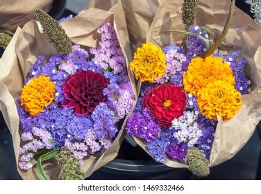 Two Beautiful Grocery Store Flower Bouquets Stock Photo 1469332466