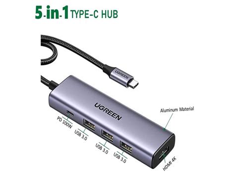 Ripley ADAPTADOR UGREEN CM511 15596 5 EN 1 HUB USB C USB 3 0 HDMI