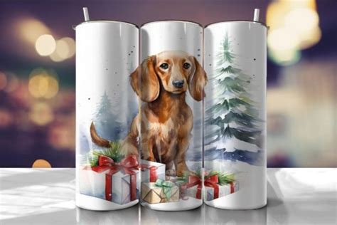 Dachshund Santa Tumbler Tumbler Wrap Graphic By R Ray Design Creative