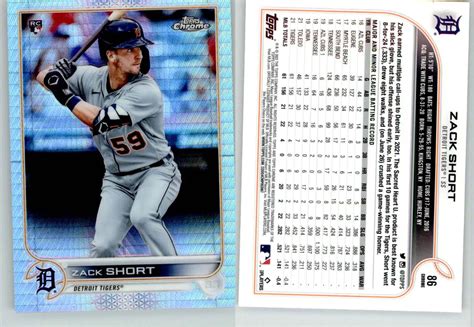 Zack Short 2022 Topps Chrome Prism Refractor 86 Tigers RC Rookie EBay