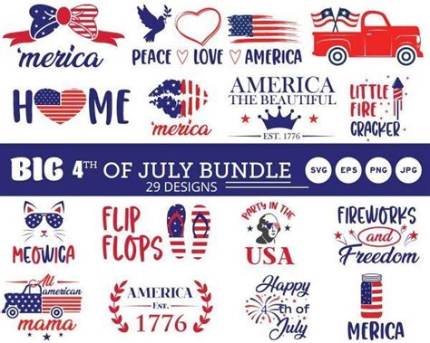 4th Of July SVG Bundle Happy 4th July SVG Bundle America The