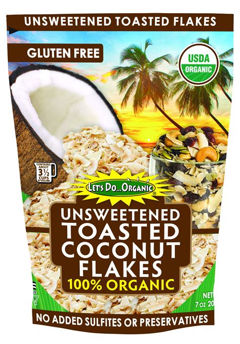 Let S Do Organic Unsweetened Toasted Coconut Flakes Ounce Pack Of