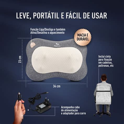 Almofada Shiatsu Smart Pillow C Aquecimento Relaxmedic