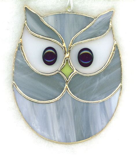 Stained Glass Owl Suncatcher Owl28 Handmade Stained Glass Ornaments Stained Glass Birds