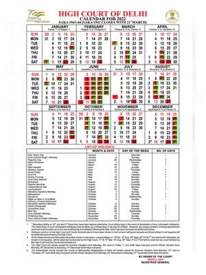 Delhi High Court Calendar 2022 PDF InstaPDF