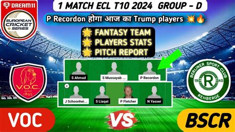 Bscr Vs Voc Dream Prediction Voc Vs Bscr Dream Team Bscr Vs Voc