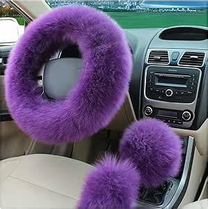 Amazon Ziciner Pcs Wool Steering Wheel Cover With Fuzzy Handbrake