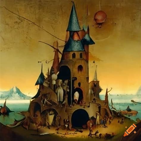 Surreal And Intricate Painting Inspired By Hieronymus Bosch And Pieter