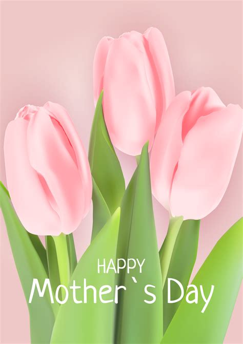 Happy Mother s Day Card with Realistic Tulip Flowers. 3644821 Vector Art at Vecteezy