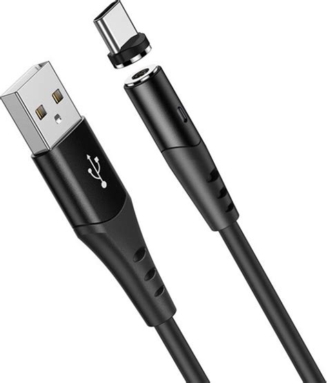 Hoco X60 Magnetic Regular USB 2 0 Cable USB C male USB C male Μαύρο