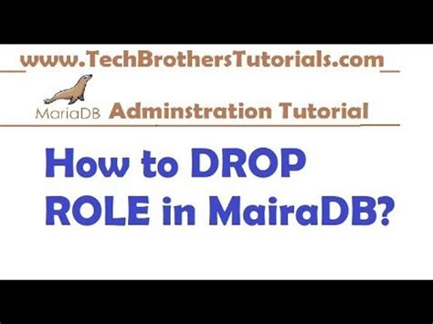 Welcome To TechBrothersIT How To DROP ROLE In MairaDB