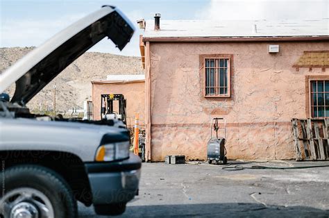 "Open Truck Hood At Automobile Repair Shop" by Stocksy Contributor ...