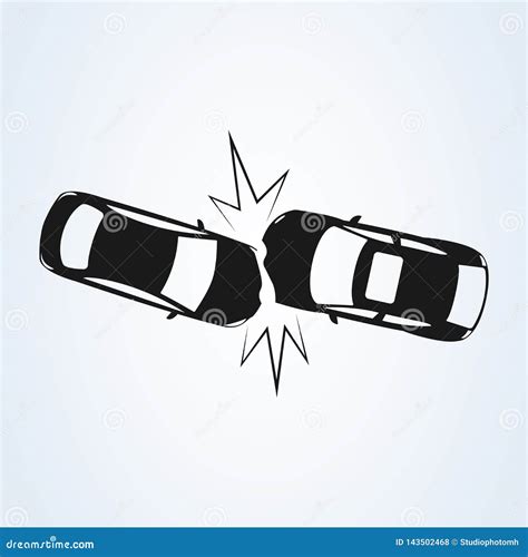 Icono Del Choque De Coche Y De Los Accidentes Ilustracin Del Vector Ilustración Del Vector