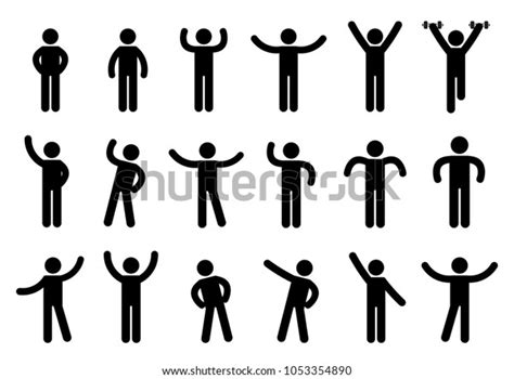 Person Basic Body Language Pictogram Symbol 스톡 벡터 로열티 프리 1053354890