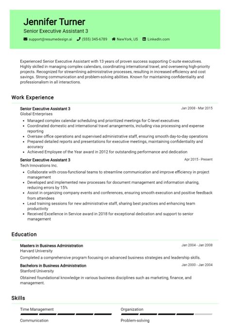 12 Personal Executive Assistant Resume Examples And Templates For 2024 Resumedesign Ai