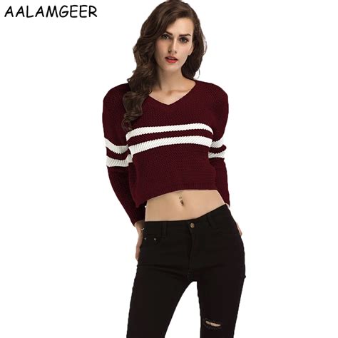 Aalamgeer Women Sweaters And Pullovers 2017 Autumn Thin Crop Pullovers