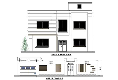 House Front Elevation Design Autocad File Cadbull Images And Photos