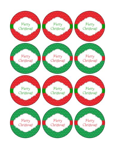 Red and Green Merry Christmas Labels Printable Template | OnlineLabels®