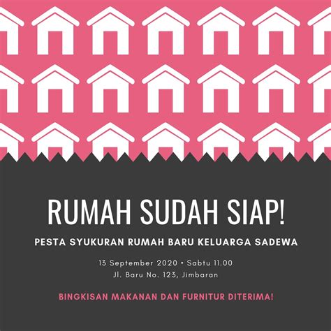 Gratis Contoh Undangan Syukuran Rumah Baru Unik Canva