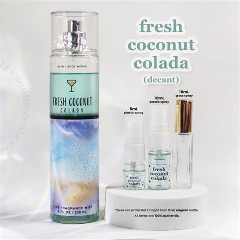 Fresh Coconut Colada Bath And Body Works Body Mist BBW Decant 5mL 10mL