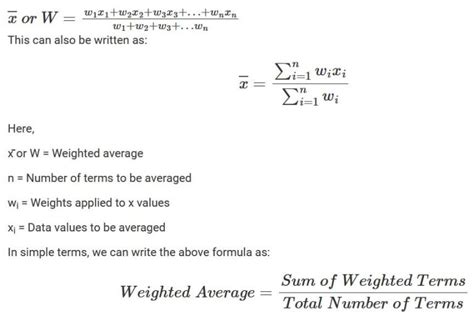 Weighted Average Formula Tutor Ttd