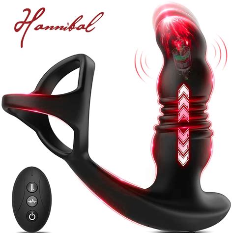 Hannibal In Thrusting Vibrations Anal Massager With Cock Ring