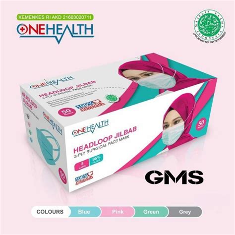 Jual Masker Medis Ply Onehealth Headloop Hijab Per Box Isi Pcs