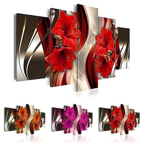 5 Panel Wall Art Canvas Prints Painting Artwork Picture Flower Home