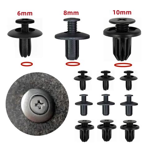 8mm 6mm 10mm Hole Car Mudguard Bumper Rivet Fastener Auto Push Pin