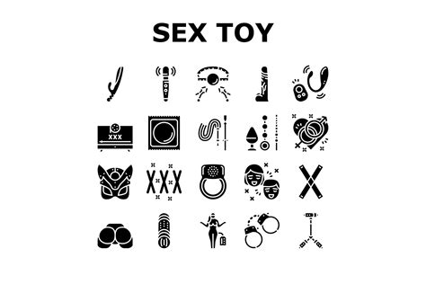 Sex Toy And Sexy Accessories Icons Set Vector By Vectorwin Thehungryjpeg