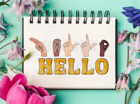 Hello Sign Language Clipart Graphic Dpi Transparent Png Pdf And