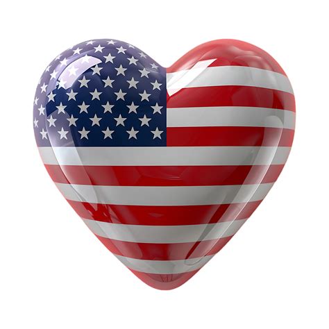 3D Love Heart with USA Flag on it on Transparent Background 46399941 PNG