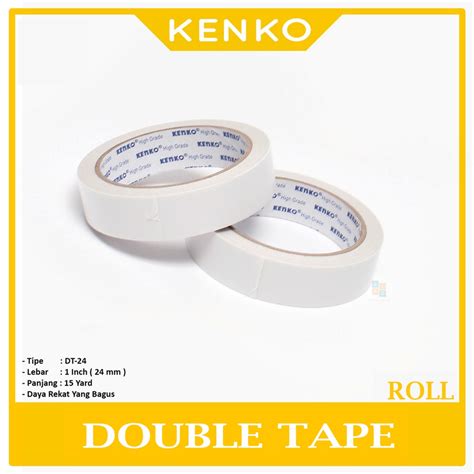 Jual Kenko Double Tape Inch Mm Yard Isolasi Bolak Balik Roll