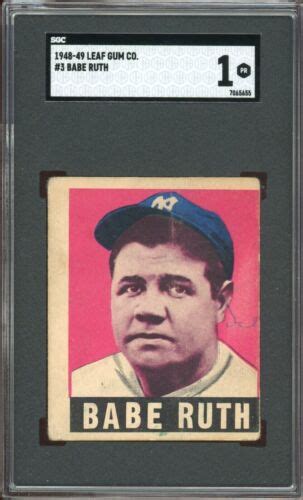 Leaf Babe Ruth Card Yankees Certified Sgc Rare Card