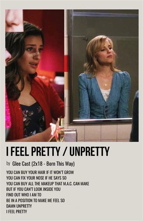 I Feel Pretty Unpretty Film Posters Minimalist Glee Cast I Feel